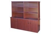 Milano 4 door storage bookcase hutch curve blk-skw (Large)